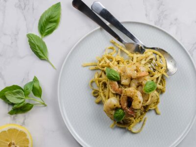 Creamy Pesto Linguini (serves 2)