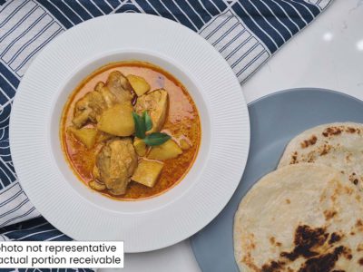 Rice Cooker Curry Chicken with Prata (serves 1)