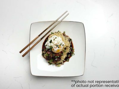 Sticky Pork Belly & Egg Mazemen (serves 2)