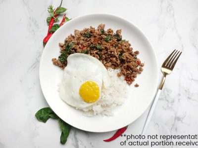 Thai Basil Pork with Rice (serves 1)