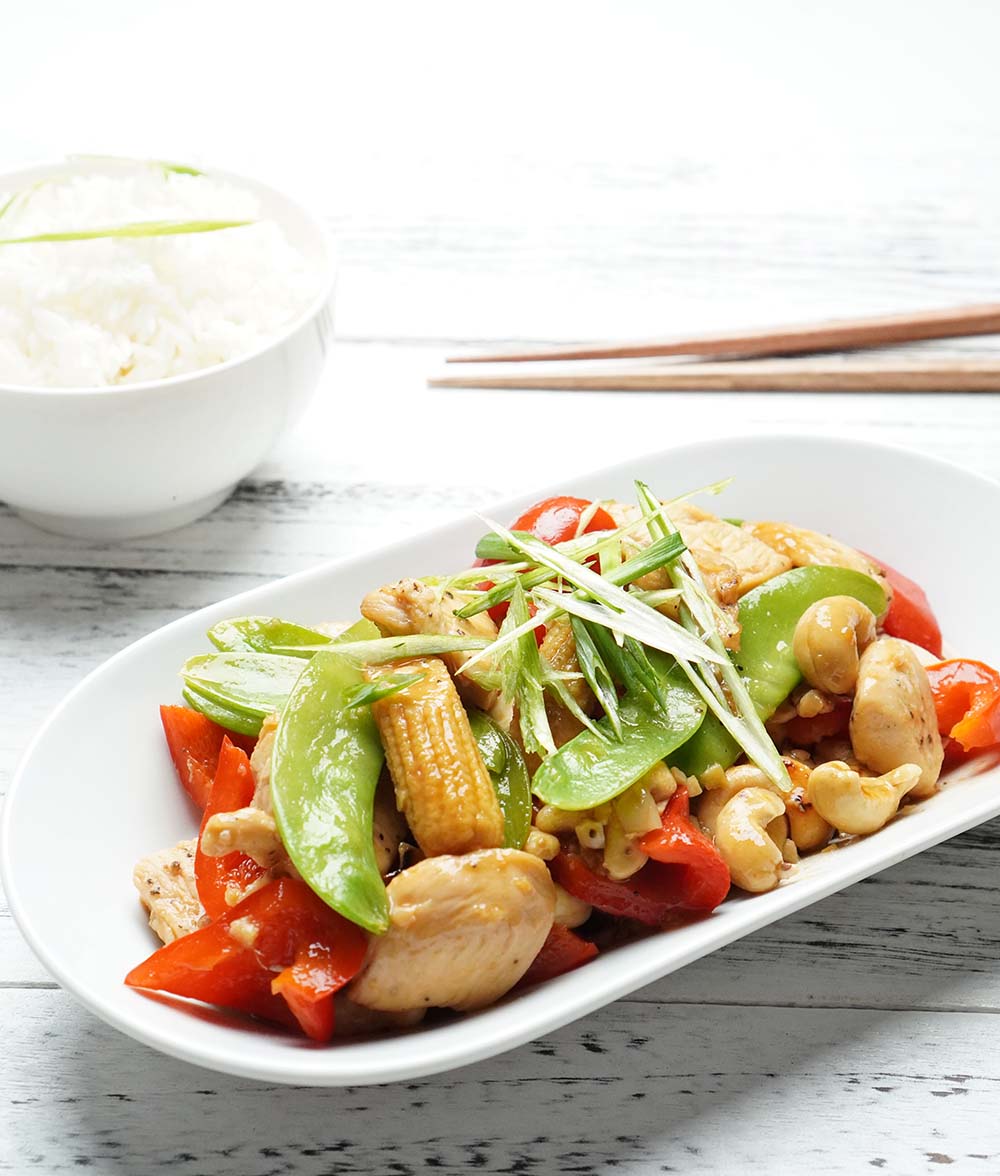Stir Fry Cashew Chicken with Rice | Cookin1 Meal Kit Singapore