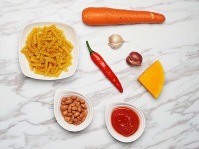 Pasta Fagioli (Vegetarian) (serves 2)