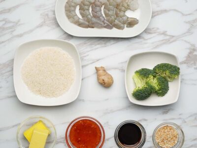 Sweet Chilli Prawns & Broccoli Stir Fry (serves 2)