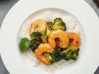 Sweet Chilli Prawns & Broccoli Stir Fry (serves 2)