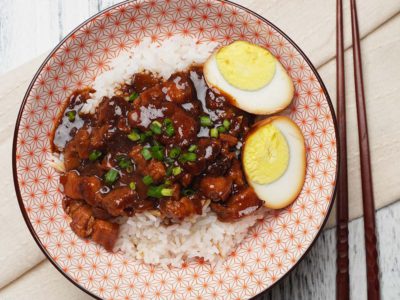 Taiwanese Braised Pork Belly Rice (Lu Rou Fan) (serves 1)