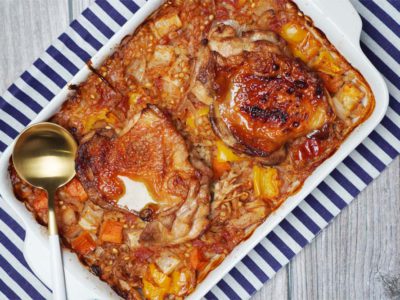 Baked Barley Pilaf with Chicken & Vegetables
