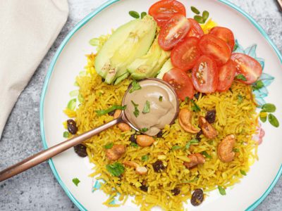 Rice Cooker Mujadara (Vegan) (Serves 2)