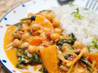 Sweet Potato, Chickpea & Spinach Curry (Vegan)