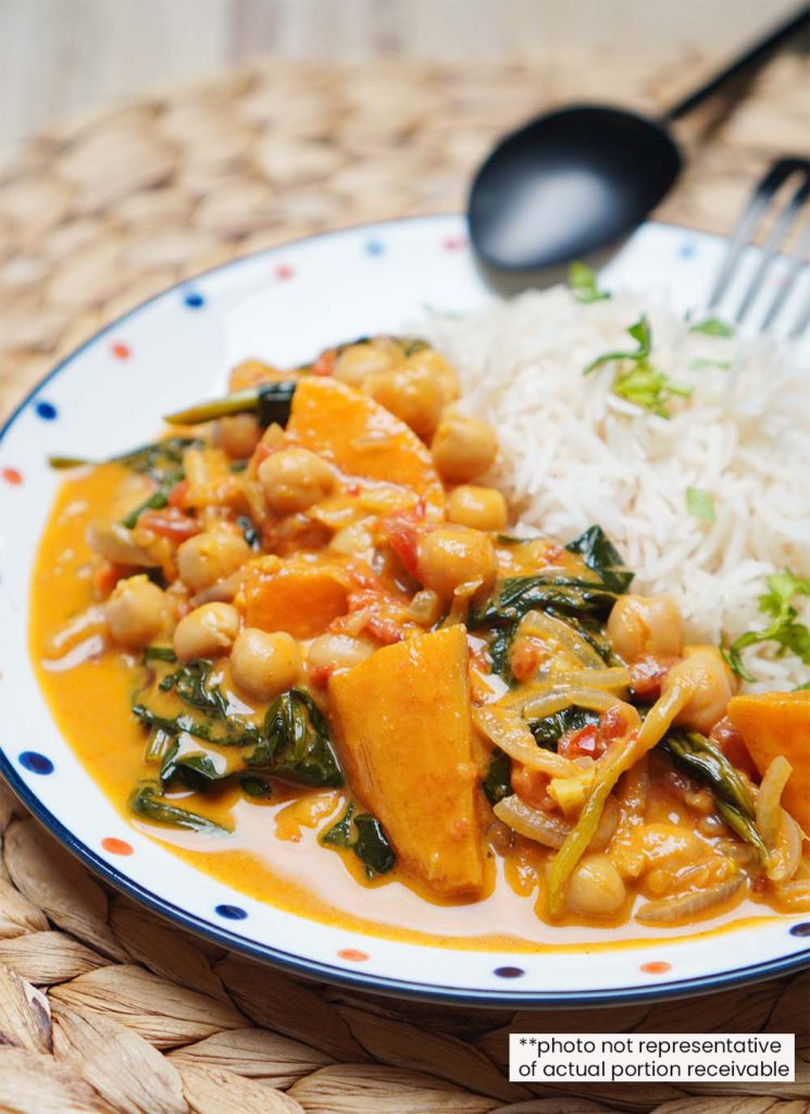 Sweet Potato, Chickpeas & Spinach Curry (Vegan) (Serves 2) – Cookin1