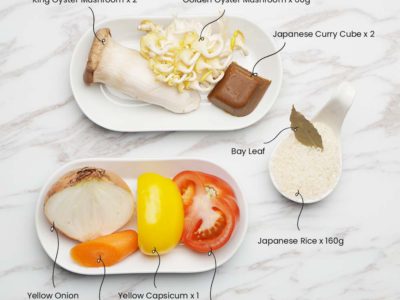 Japanese Curry Mushrooms & Vegetables with Rice (Vegan) (Serves 2)