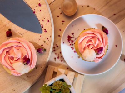 Lychee Rose Cupcakes