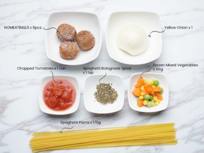 Vegan Meatballs Spaghetti (Serves 2)