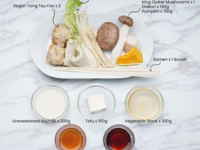 Vegan Tonyu Nabe (Japanese Soymilk Hotpot) (Serves 2)