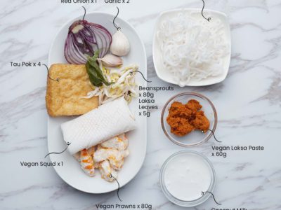Vegan Seafood Dry Laksa (Serves 2)