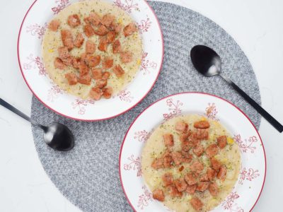 Vegan Luncheon, Potato, Corn Chowder (Serves 2)